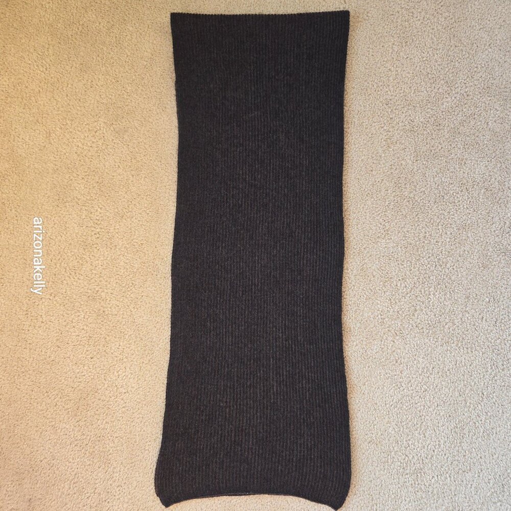 Avon Celli Cashmere Scarf Ribbed Brown & Black - Picture 6 of 9